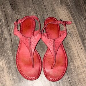 Frye Carson T Strap Women’s US 7.5 Slingback Sandals Shoes Leather